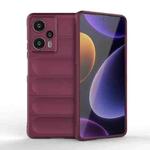 For Xiaomi Redmi Note 12 Turbo Magic Shield TPU + Flannel Phone Case(Wine Red)