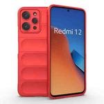 For Xiaomi Redmi 12 4G Magic Shield TPU + Flannel Phone Case(Red)