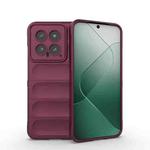 For Xiaomi 14 5G Magic Shield TPU + Flannel Phone Case(Wine Red)