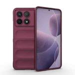 For Xiaomi Redmi K70 / K70 Pro 5G Magic Shield TPU + Flannel Phone Case(Wine Red)