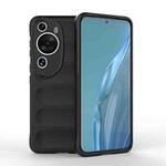 For Huawei P60 Art Magic Shield TPU + Flannel Phone Case(Black)