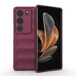 For vivo S17 Magic Shield TPU + Flannel Phone Case(Wine Red)