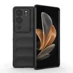 For vivo S17 Pro Magic Shield TPU + Flannel Phone Case(Black)