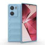 For vivo V29e 4G Global Magic Shield TPU + Flannel Phone Case(Light Blue)