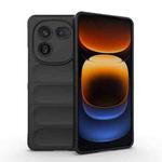 For vivo iQOO 12 5G Magic Shield TPU + Flannel Phone Case(Black)