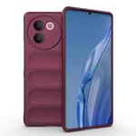 For vivo V30e 5G Global Magic Shield TPU + Flannel Phone Case(Wine Red)