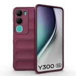 For vivo Y300 5G India / V40 Lite IDN Magic Shield TPU + Flannel Phone Case(Wine Red)