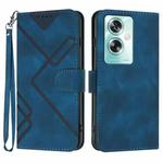 For OPPO A79 Line Pattern Skin Feel Leather Phone Case(Royal Blue)
