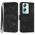 For OPPO A79 Line Pattern Skin Feel Leather Phone Case(Black)