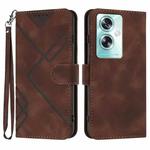 For OPPO A79 Line Pattern Skin Feel Leather Phone Case(Coffee)