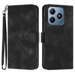 For Realme C63 / C61 Global Line Pattern Skin Feel Leather Phone Case(Black)