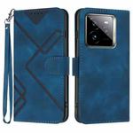 For Realme GT7 Pro Line Pattern Skin Feel Leather Phone Case(Royal Blue)