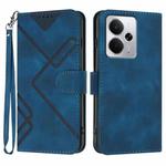 For Realme 14 / P3 5G Global Line Pattern Skin Feel Leather Phone Case(Royal Blue)