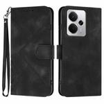 For Realme 14 / P3 5G Global Line Pattern Skin Feel Leather Phone Case(Black)