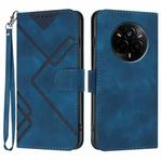 For Realme 14 Pro Line Pattern Skin Feel Leather Phone Case(Royal Blue)