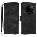 For Realme 14 Pro Line Pattern Skin Feel Leather Phone Case(Black)
