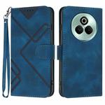 For Realme P3 Pro Line Pattern Skin Feel Leather Phone Case(Royal Blue)