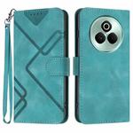 For Realme P3 Pro Line Pattern Skin Feel Leather Phone Case(Light Blue)