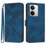 For Realme P3 Ultra 5G Line Pattern Skin Feel Leather Phone Case(Royal Blue)