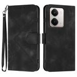 For Realme P3 Ultra 5G Line Pattern Skin Feel Leather Phone Case(Black)