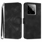 For Realme GT 7 India Line Pattern Skin Feel Leather Phone Case(Black)