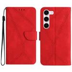 For Samsung Galaxy S23 5G Stitching Embossed Leather Phone Case(Red)