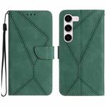 For Samsung Galaxy S23 5G Stitching Embossed Leather Phone Case(Green)