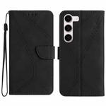 For Samsung Galaxy S23 5G Stitching Embossed Leather Phone Case(Black)