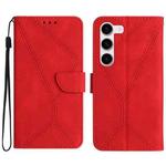 For Samsung Galaxy S23+ 5G Stitching Embossed Leather Phone Case(Red)