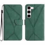 For Samsung Galaxy S23+ 5G Stitching Embossed Leather Phone Case(Green)