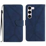 For Samsung Galaxy S23+ 5G Stitching Embossed Leather Phone Case(Blue)