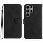For Samsung Galaxy S23 Ultra 5G Stitching Embossed Leather Phone Case(Black)