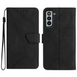 For Samsung Galaxy S21+ 5G Stitching Embossed Leather Phone Case(Black)