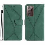 For Samsung Galaxy Note20 Ultra Stitching Embossed Leather Phone Case(Green)