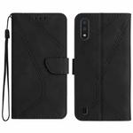 For Samsung Galaxy A10 / M10 Stitching Embossed Leather Phone Case(Black)