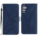 For Samsung Galaxy A13 5G / M13 5G Stitching Embossed Leather Phone Case(Blue)