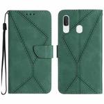 For Samsung Galaxy A20e / A10e Stitching Embossed Leather Phone Case(Green)