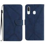 For Samsung Galaxy A20e / A10e Stitching Embossed Leather Phone Case(Blue)