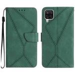 For Samsung Galaxy A22 4G Stitching Embossed Leather Phone Case(Green)