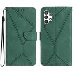 For Samsung Galaxy A32 4G Stitching Embossed Leather Phone Case(Green)