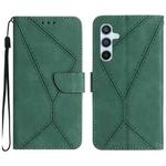 For Samsung Galaxy A34 5G Stitching Embossed Leather Phone Case(Green)