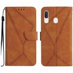 For Samsung Galaxy A40 Stitching Embossed Leather Phone Case(Brown)