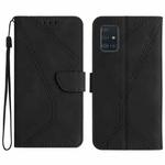 For Samsung Galaxy A51 5G Stitching Embossed Leather Phone Case(Black)