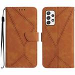 For Samsung Galaxy A52 / A52s Stitching Embossed Leather Phone Case(Brown)