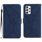 For Samsung Galaxy A52 / A52s Stitching Embossed Leather Phone Case(Blue)