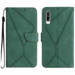 For Samsung Galaxy A70 / A70s Stitching Embossed Leather Phone Case(Green)