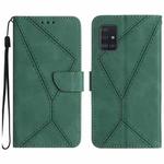 For Samsung Galaxy A71 4G Stitching Embossed Leather Phone Case(Green)