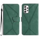 For Samsung Galaxy A73 5G Stitching Embossed Leather Phone Case(Green)