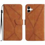 For Samsung Galaxy F14 5G Stitching Embossed Leather Phone Case(Brown)