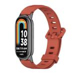 For Xiaomi Mi Band 8 / 9 / 9 NFC Mijobs Flat Hole Breathable Silicone Watch Band(Orange+Black)